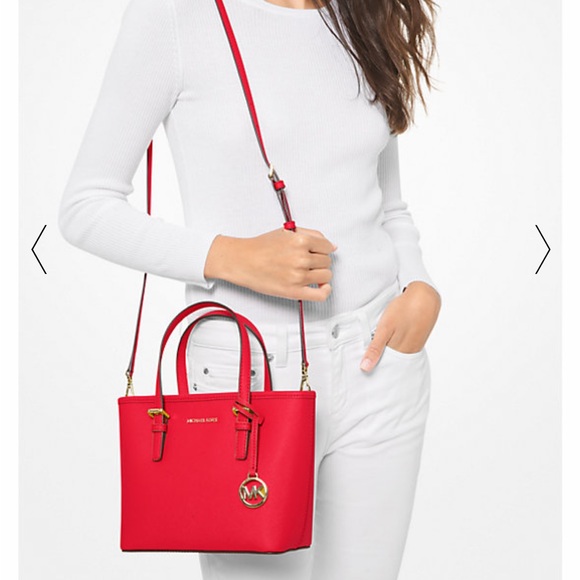 MICHAEL KORS 
 Extra-Small Saffiano Leather Top-Zip Tote Bag DARK SANGRIA - Picture 2 of 14